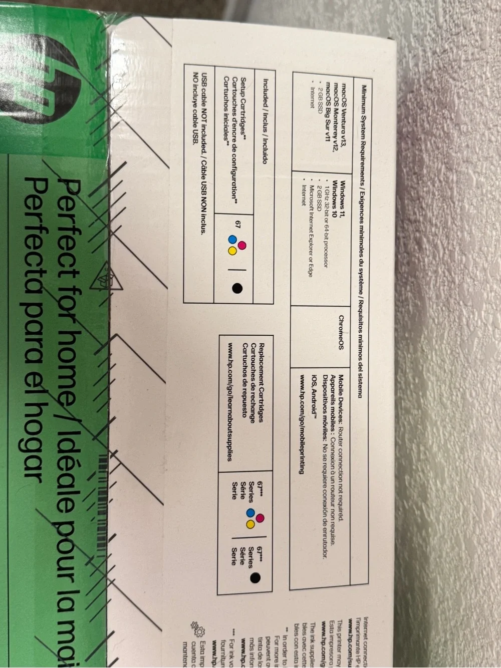 HP DeskJet 4255e Multifunction Printer in White and Green Accent
